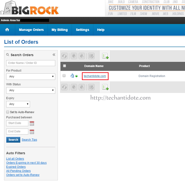 bigrock select domain