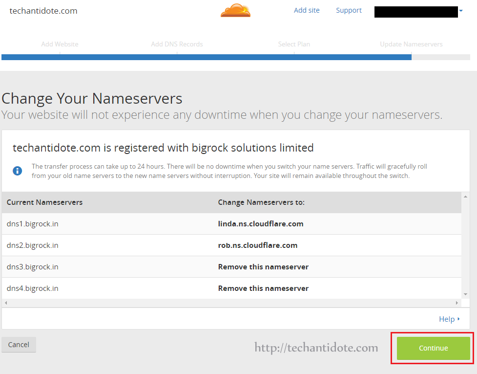 cloudflare dns nameserver 