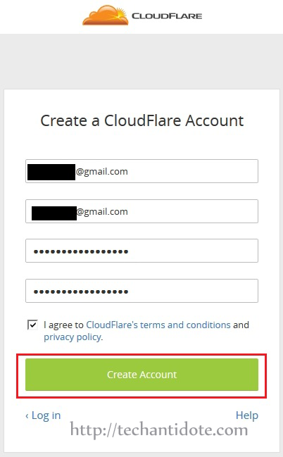 cloudflare create account