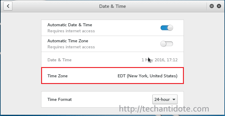 change time zone