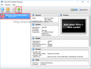 kali linux virtualbox install default username and password