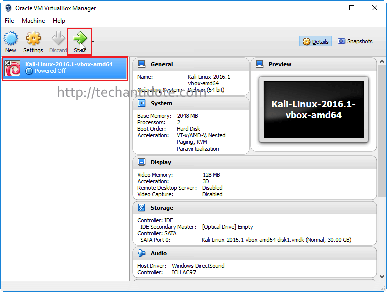 kali virtualbox install