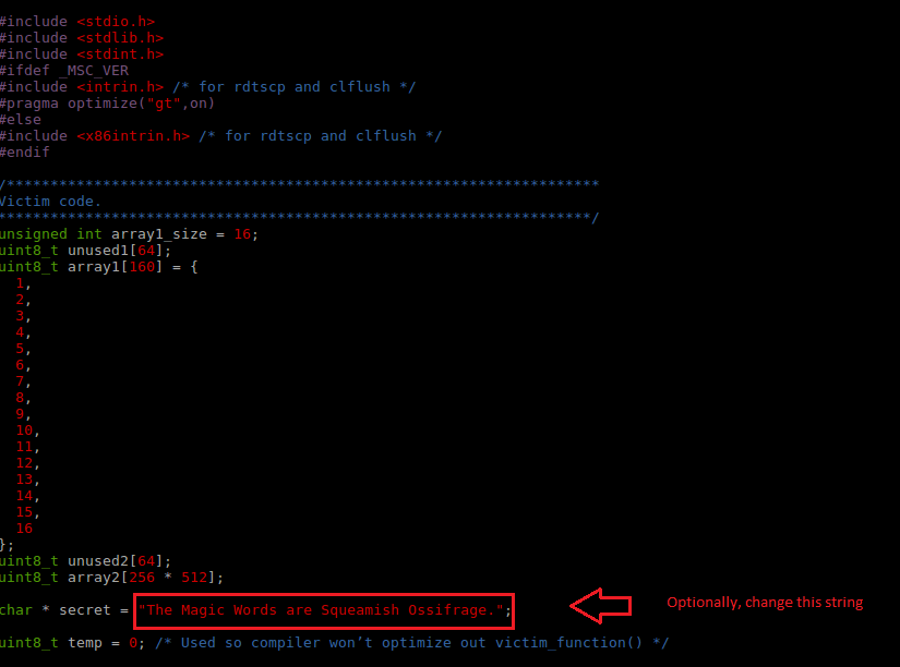 Spectre POC code - change string